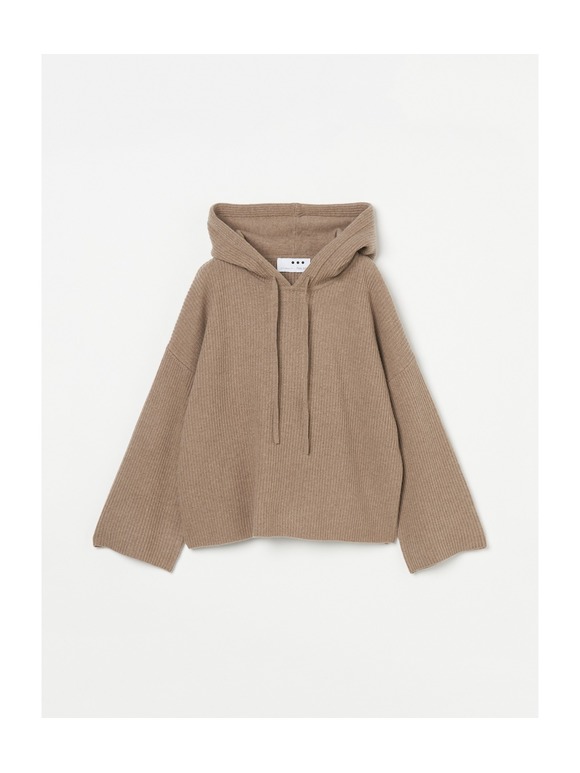 Washable wool cashmere hooded pullover