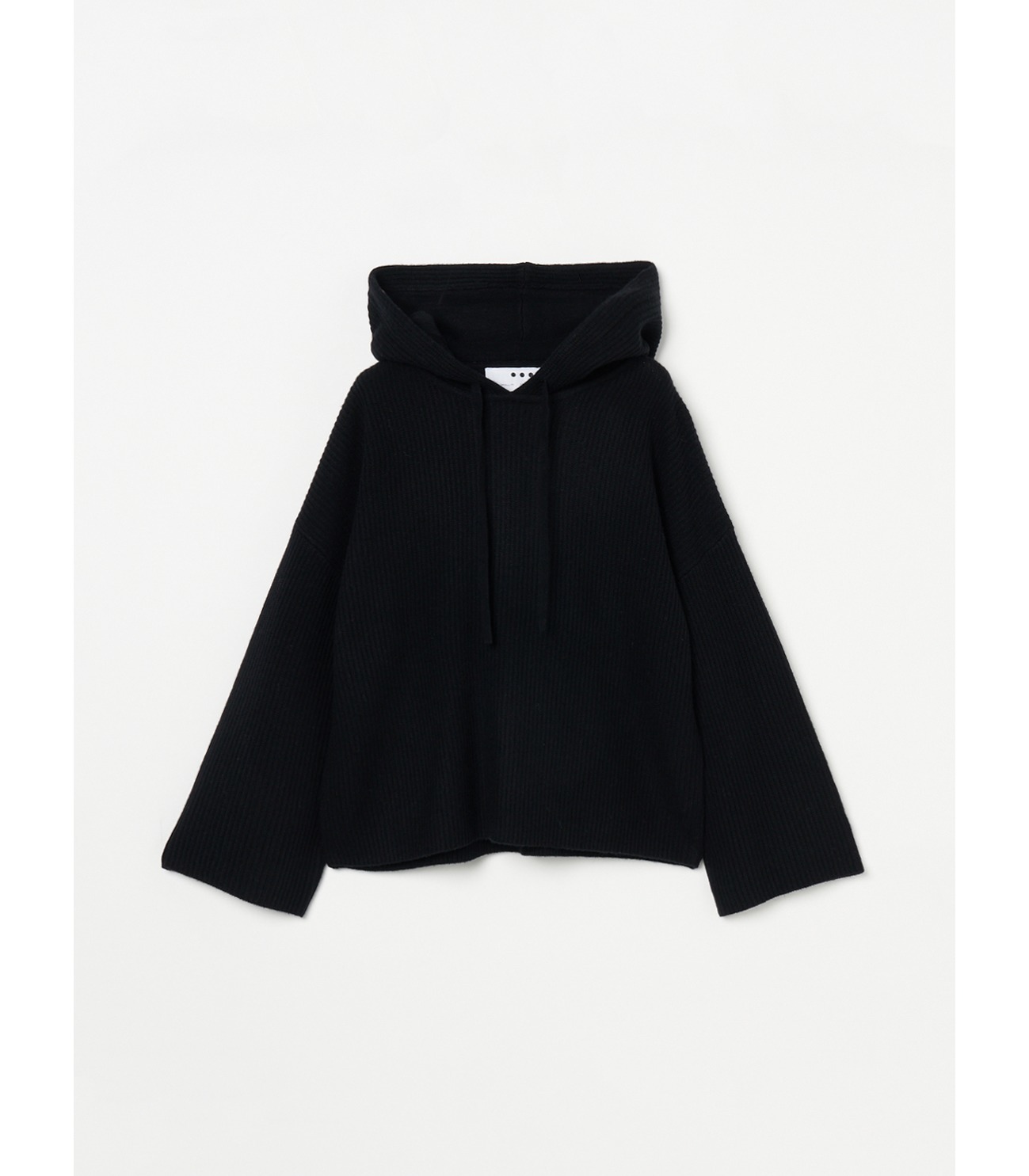 Washable wool cashmere hooded pullover 詳細画像 black 1