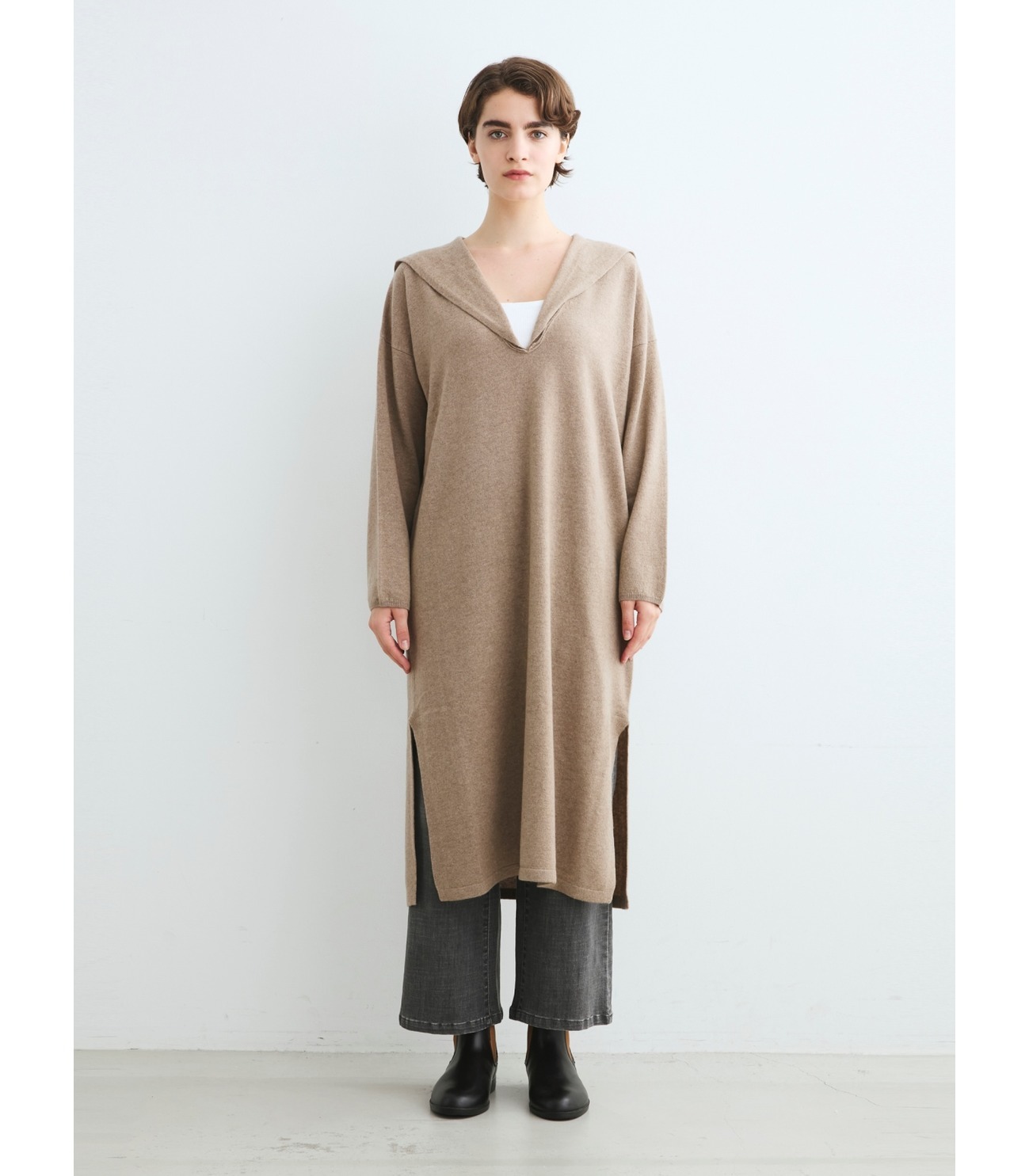 Washable wool cashmere dress｜スリードッツ オフィシャルオンラインショップ