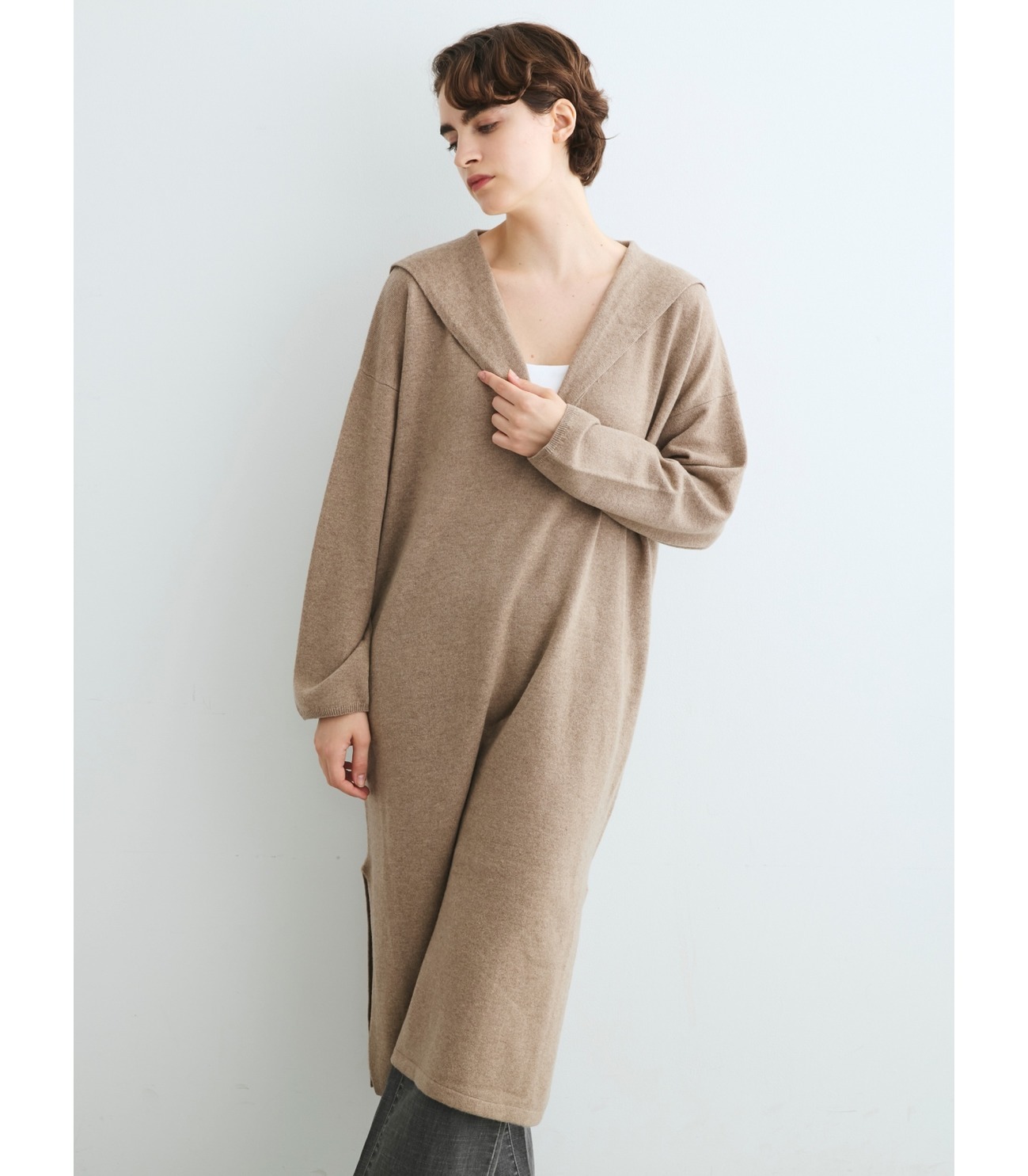 Washable wool cashmere dress｜スリードッツ オフィシャルオンラインショップ