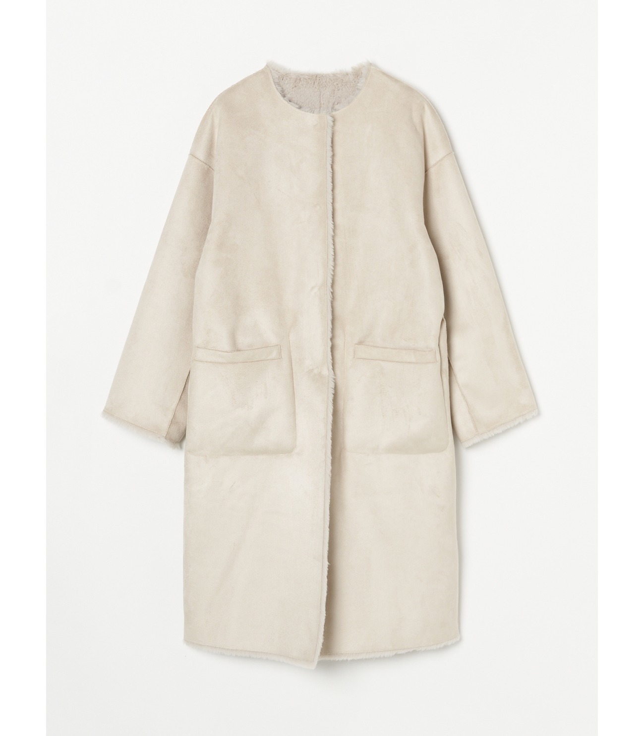 Double face fake fur reversible coat 