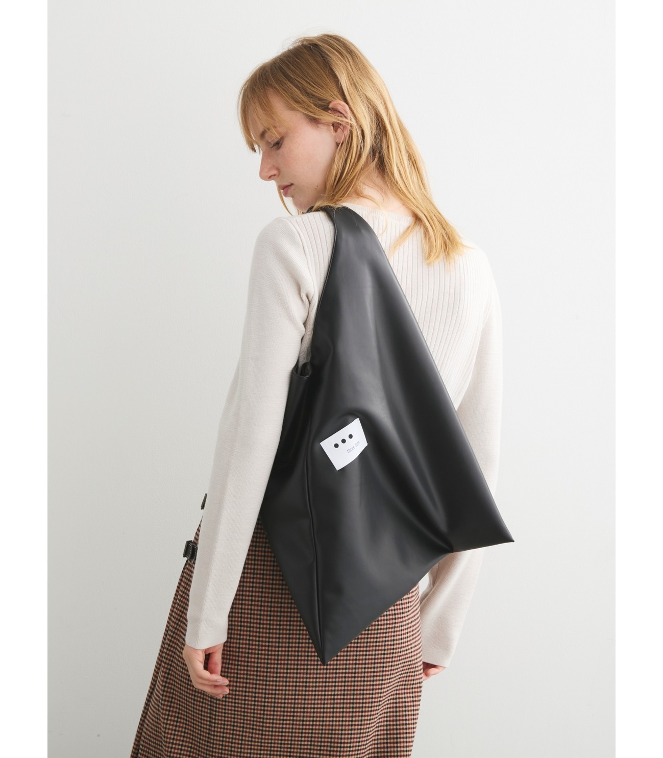 Eco leather bag triangle 詳細画像 black 6