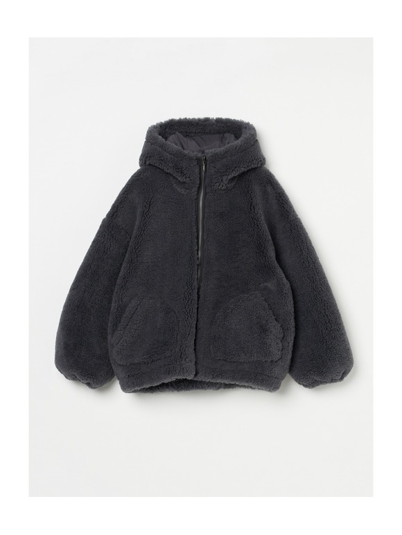 Upcycled eco fur hoody coat