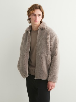 upcycled eco fur zip bluson 詳細画像