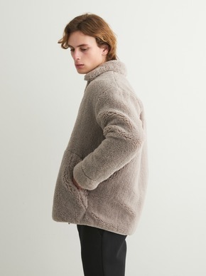 upcycled eco fur zip bluson 詳細画像