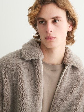 upcycled eco fur zip bluson 詳細画像