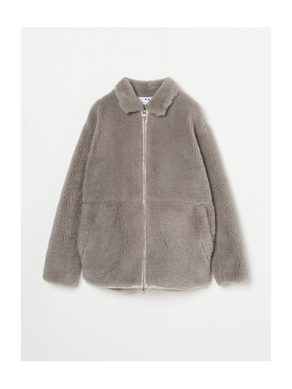 upcycled eco fur zip bluson