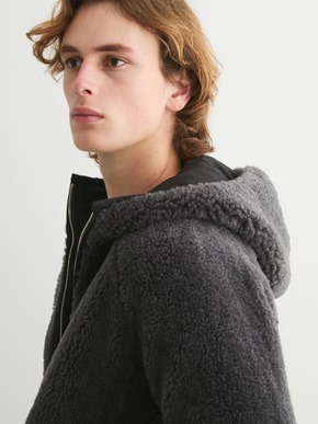 upcycled eco fur hoodie blouson 詳細画像