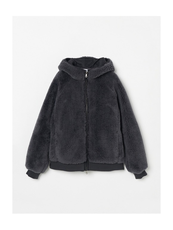 Men's upcycled eco fur hoodie blouson
