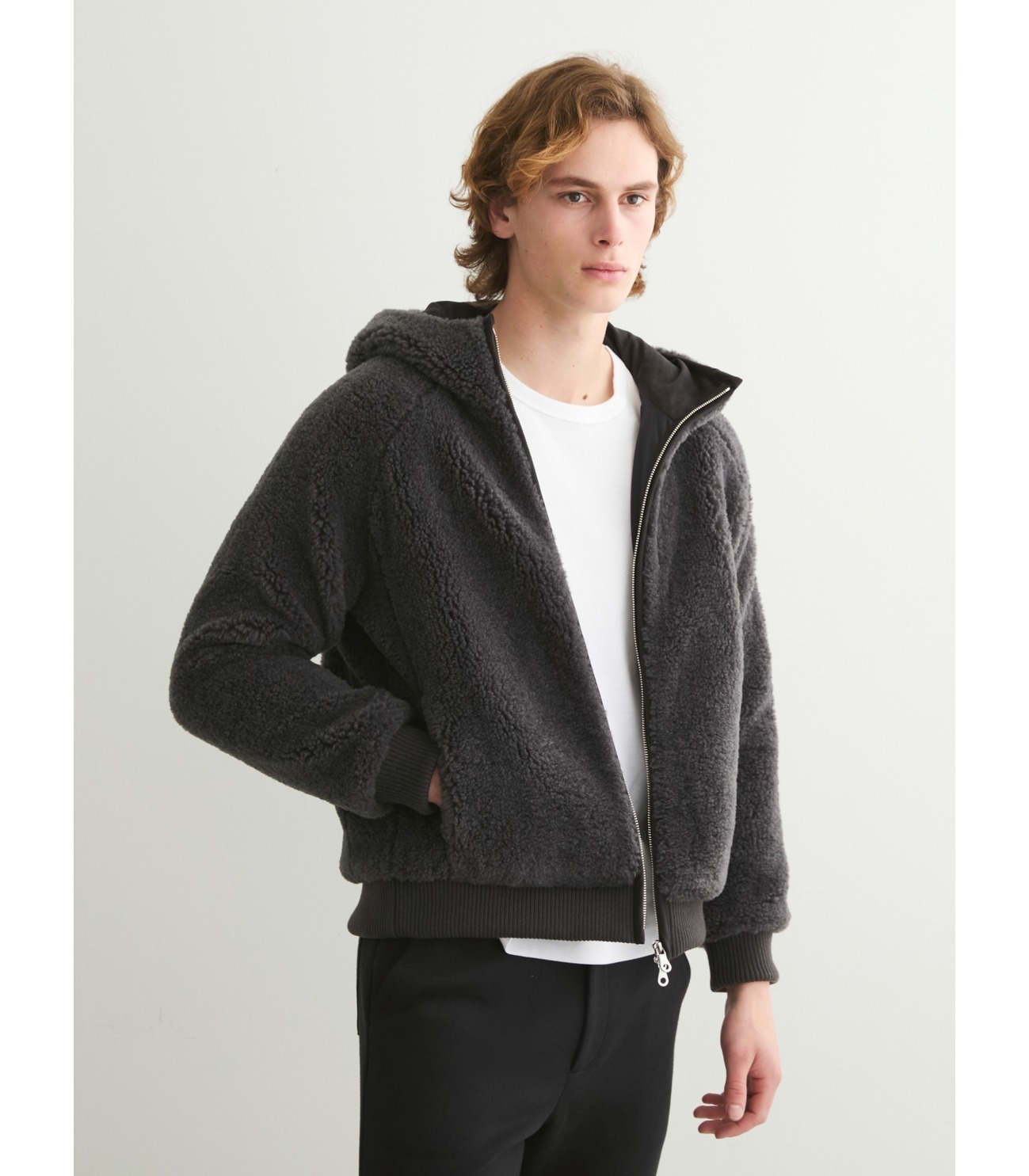 upcycled eco fur hoodie blouson 詳細画像 soft black 6