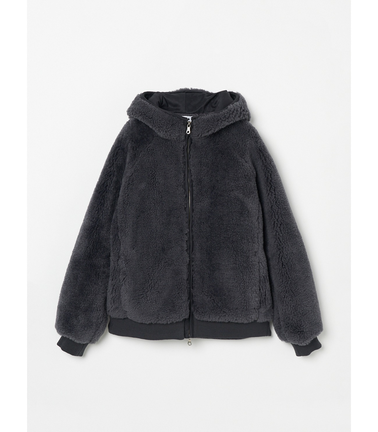 upcycled eco fur hoodie blouson 詳細画像 soft black 1