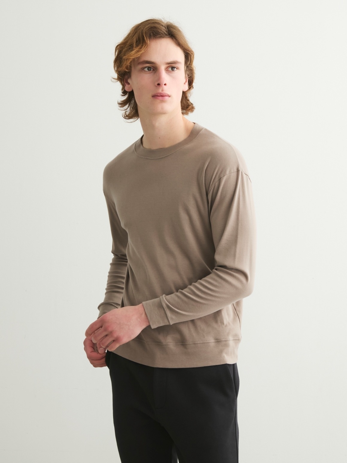 Men's brushed rib l/s sweat｜スリードッツ オフィシャル