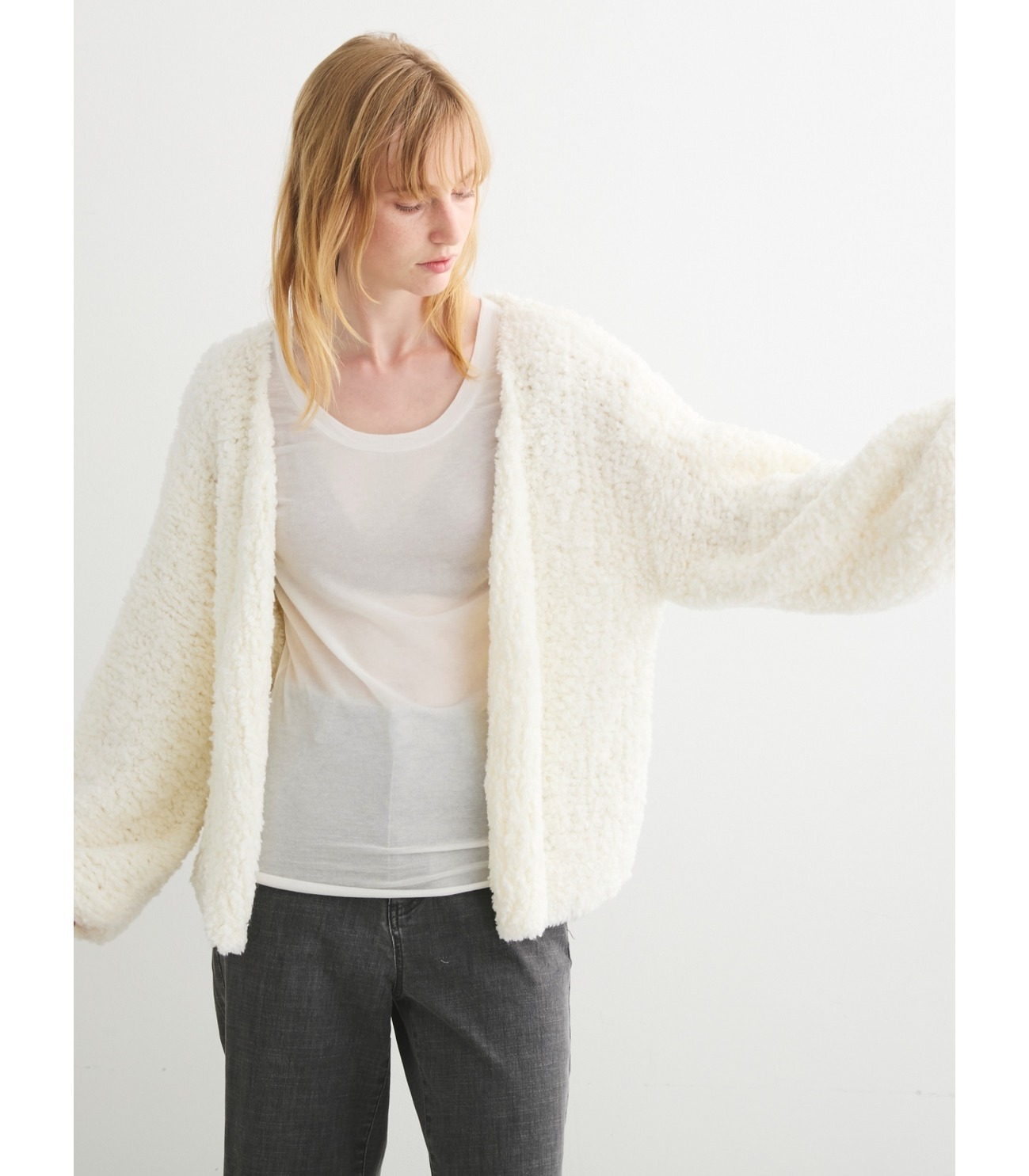 Hand knited jacket 詳細画像 off white 7