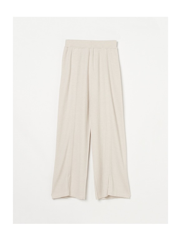 Wool outfit semi wide slit pant