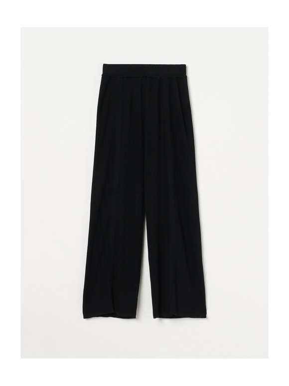 Wool outfit semi wide slit pant