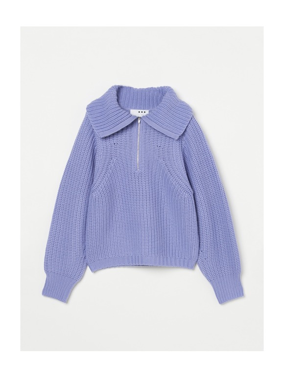 Bulky sweater l/s half zip po