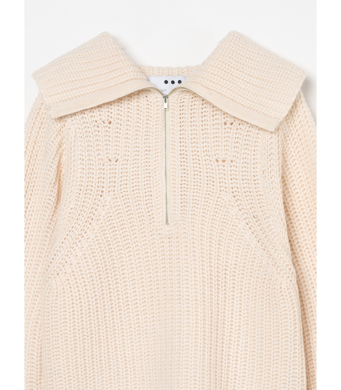 Bulky sweater l/s half zip po 詳細画像 off white 2