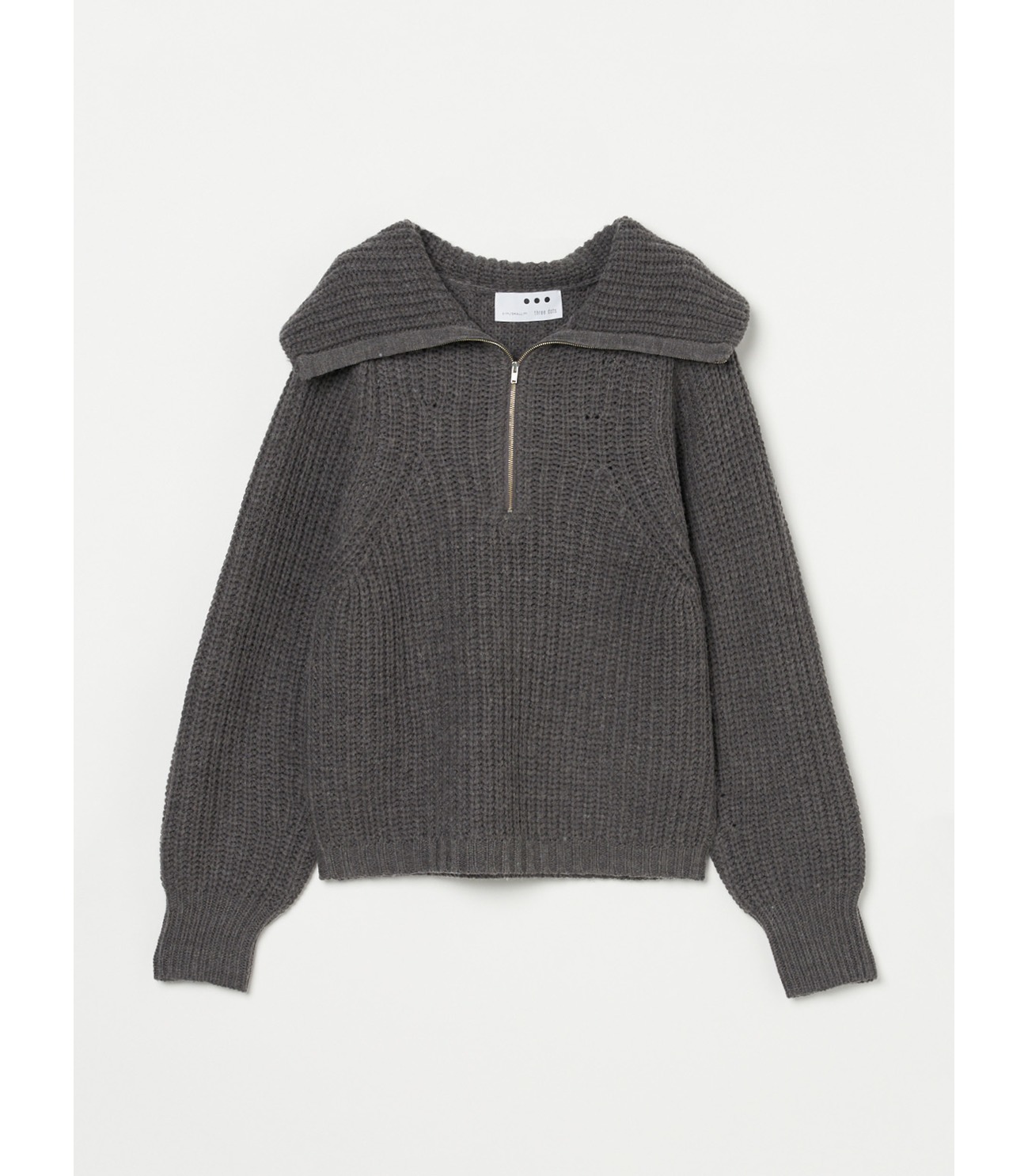 Bulky sweater l/s half zip po 詳細画像 charcoal 1