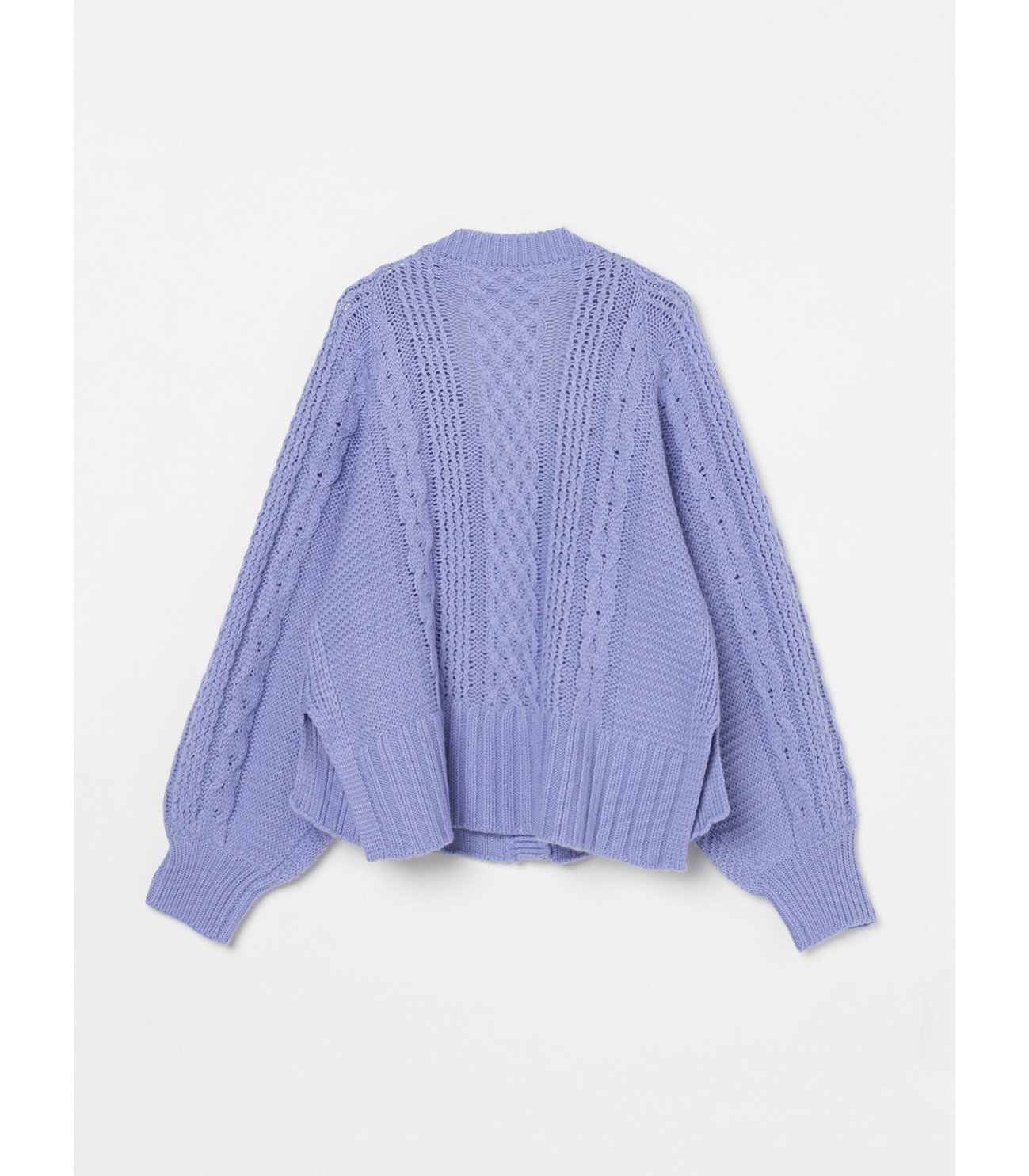 Bulky sweater l/s cable cardy 詳細画像 purple 1