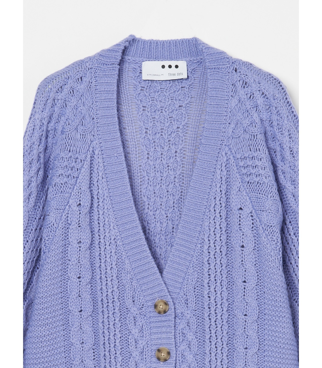Bulky sweater l/s cable cardy 詳細画像 purple 2
