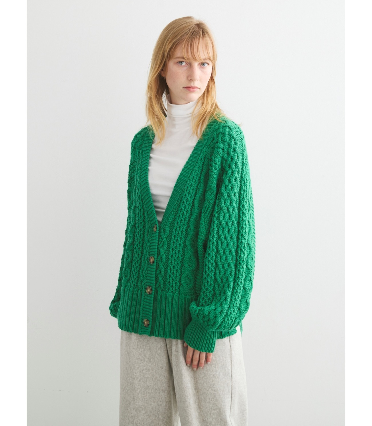 Bulky sweater l/s cable cardy 詳細画像 off white 7
