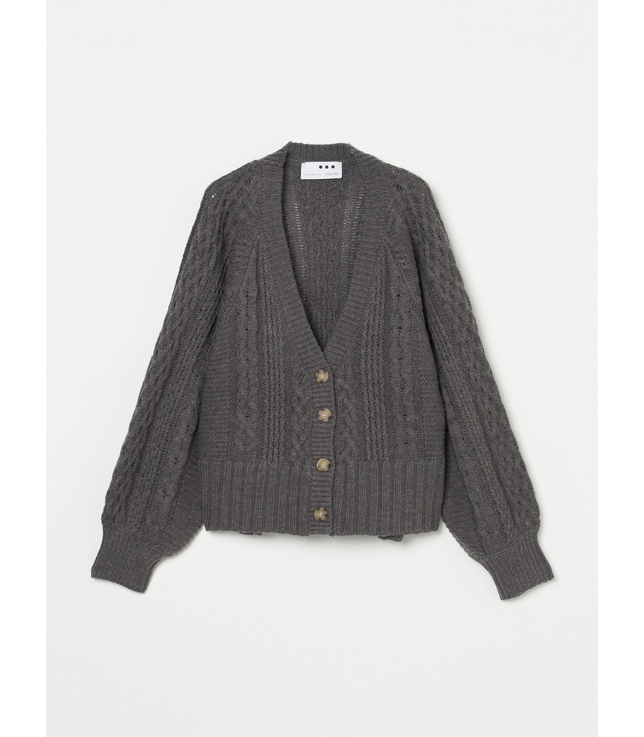 Bulky sweater l/s cable cardy 詳細画像 charcoal 2