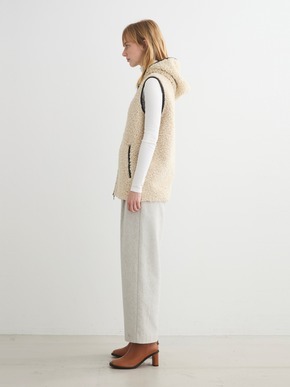 Poodle boa hoody vest 詳細画像
