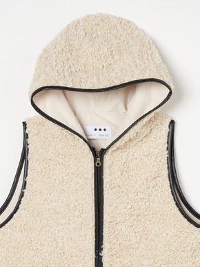 Poodle boa hoody vest 詳細画像