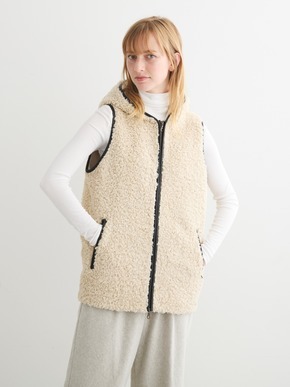 Poodle boa hoody vest 詳細画像