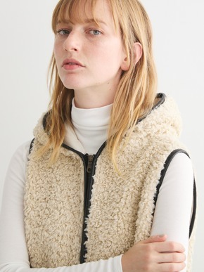 Poodle boa hoody vest 詳細画像