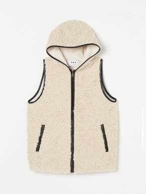 Poodle boa hoody vest 詳細画像