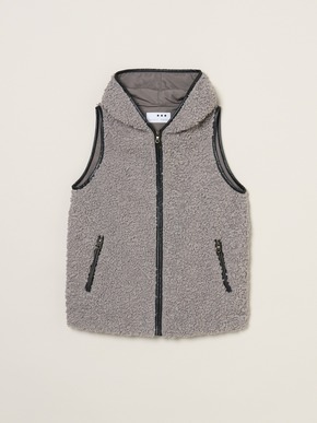 Poodle boa hoody vest 詳細画像