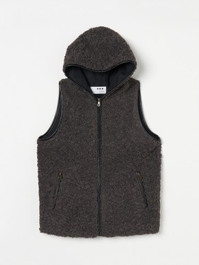 Poodle boa hoody vest 詳細画像