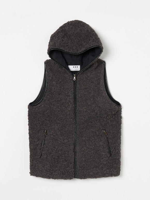 Poodle boa hoody vest