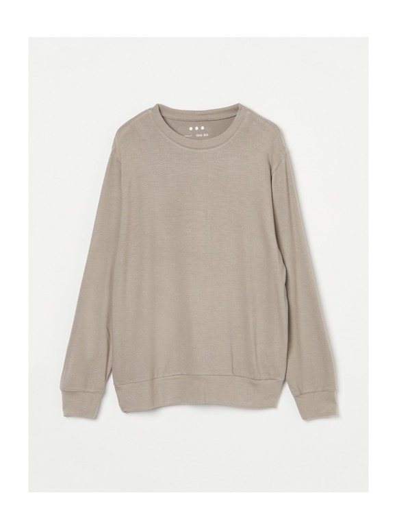 Brushed sweater simple crew neck