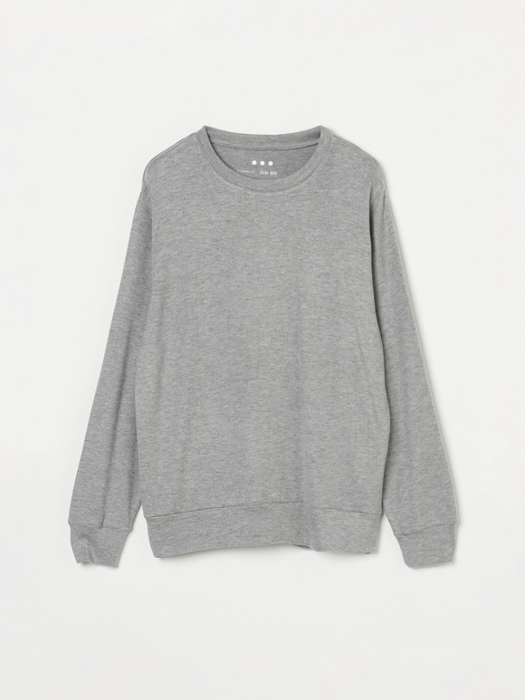 Brushed sweater simple crew neck