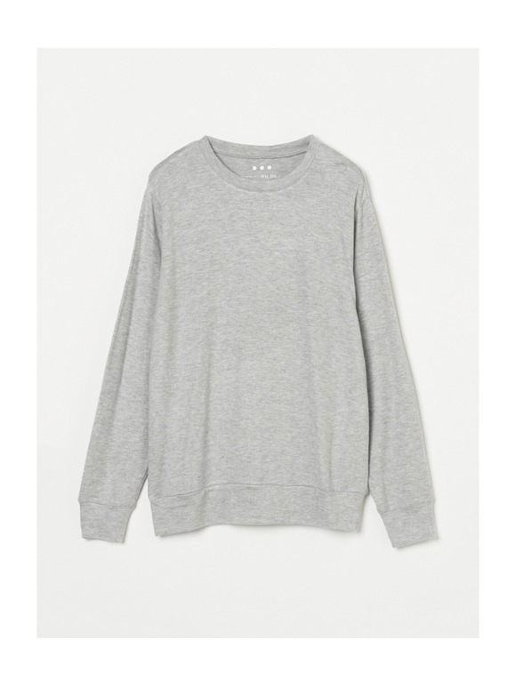 Brushed sweater simple crew neck