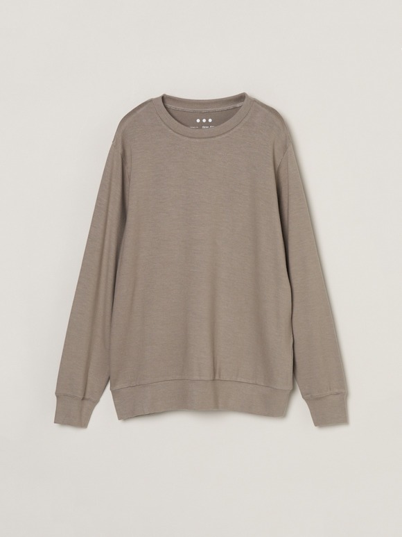 Brushed sweater simple crew neck