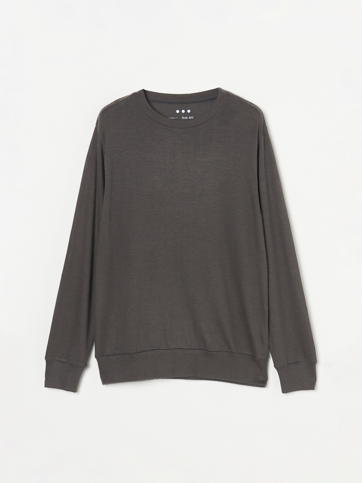 Brushed sweater simple crew neck 詳細画像 charcoal 1