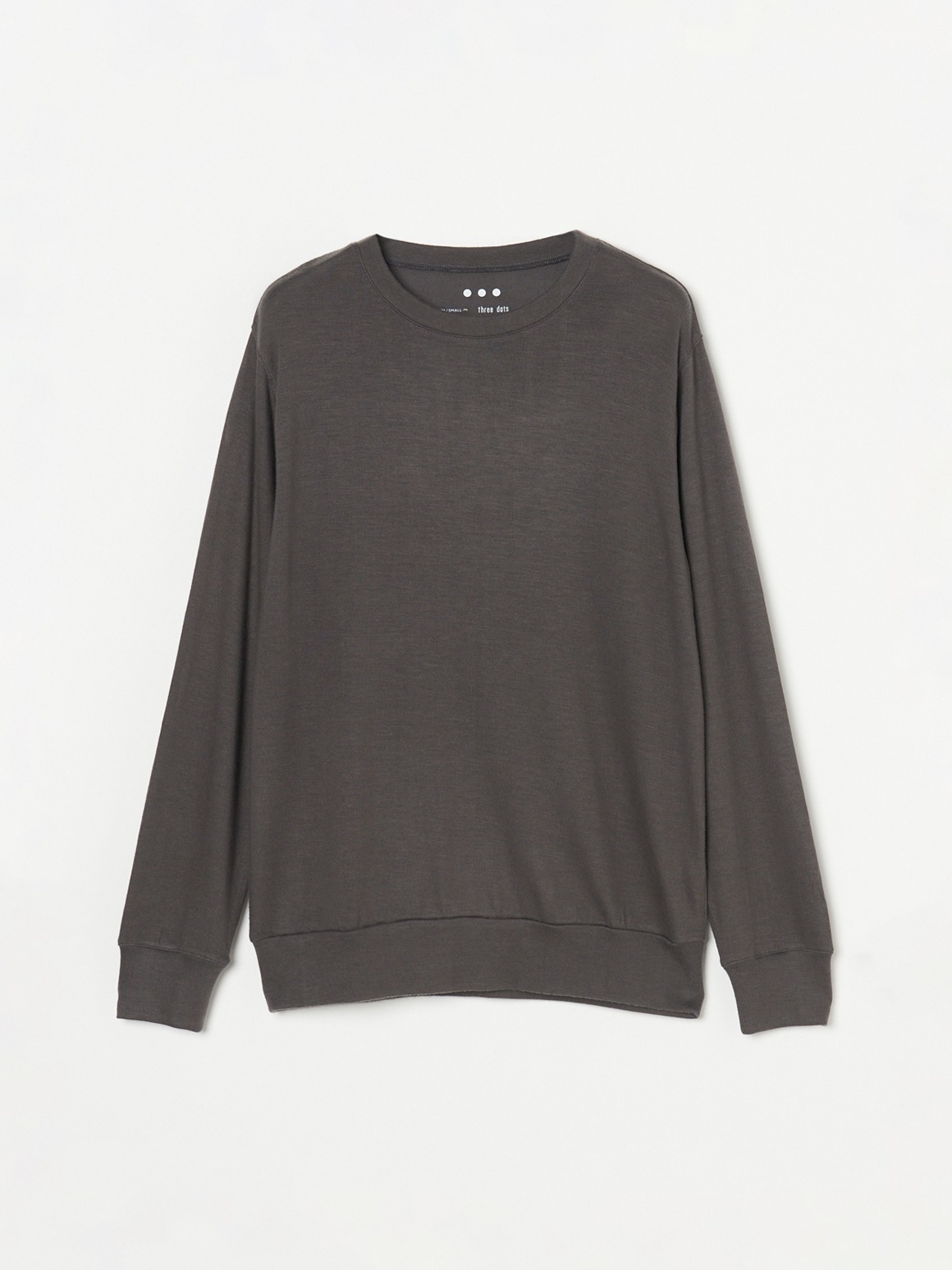 Brushed sweater simple crew neck