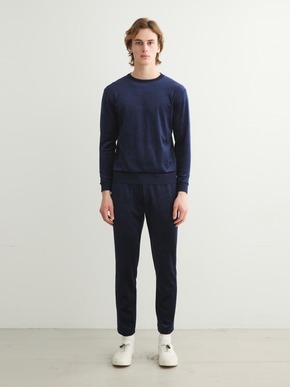 Men's modal wool velor crewneck 詳細画像