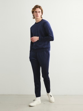 Men's modal wool velor crewneck 詳細画像