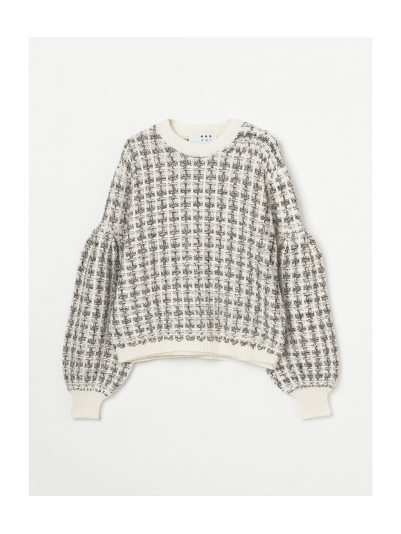 Color tweedy sweater l/spullover