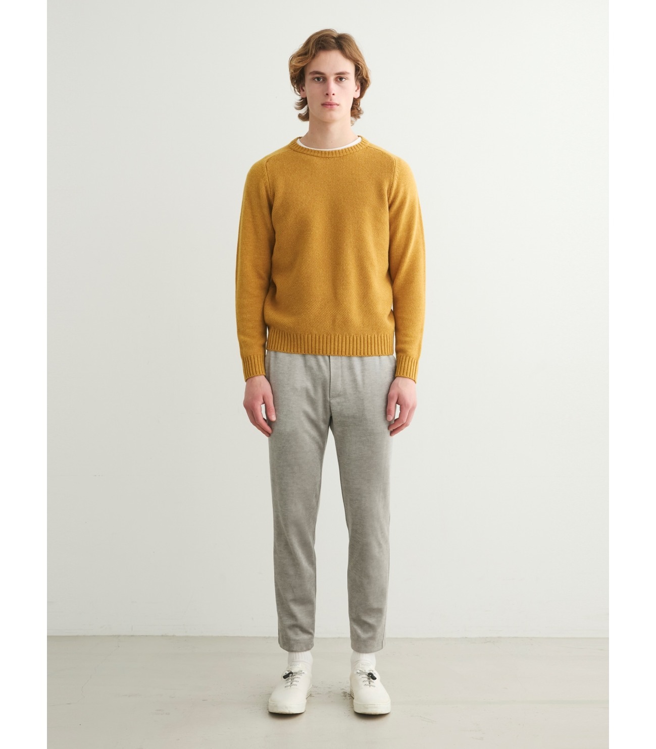 Men's tasmania mix pattern crew neck｜スリードッツ オフィシャルオンラインショップ