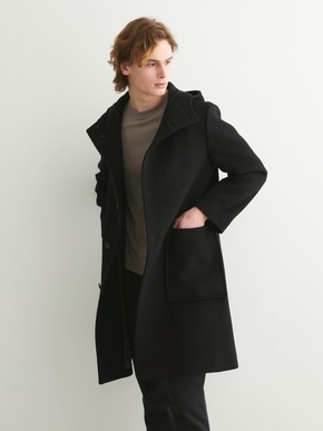 Wool beaver hooded coat 詳細画像