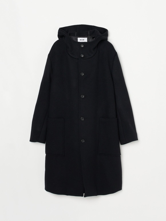 Wool beaver hooded coat