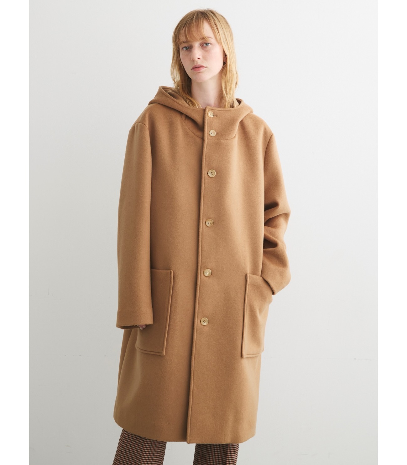 Wool beaver hooded coat 詳細画像 camel 15
