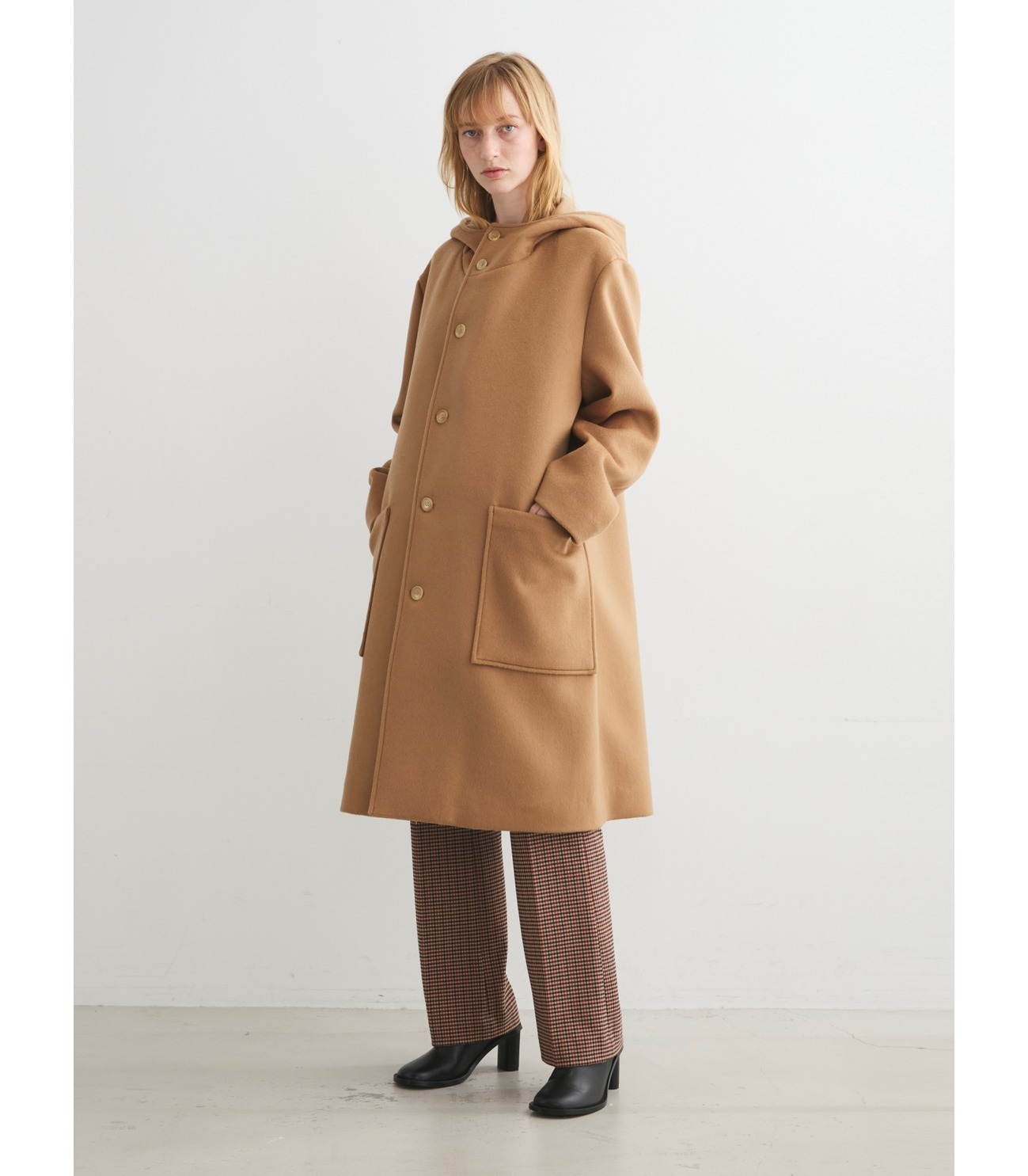 Wool beaver hooded coat 詳細画像 camel 17
