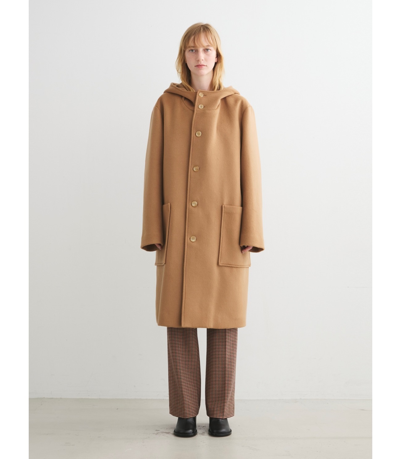 Wool beaver hooded coat 詳細画像 camel 18