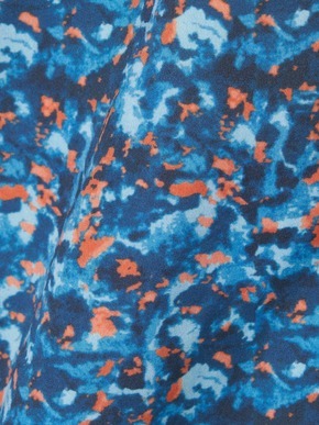 Unisex blue marble open collar shirts 詳細画像